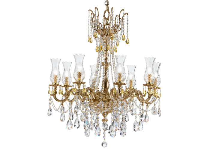 QUEEN 095/8-SH/G - French Gold chandelier with Schoeler Crystals _ Possoni Illuminazione